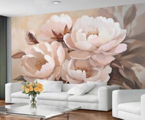 Peony 3D Floral Wallpaper Mural 