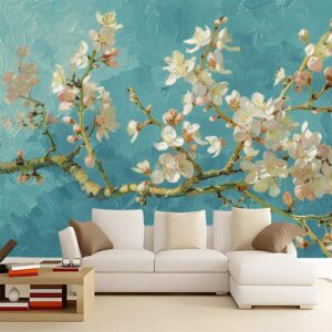 Apricot Blossom Tree Wall Mural Wallpaper