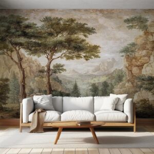 Vintage Forest Landscape Wallpaper Mural